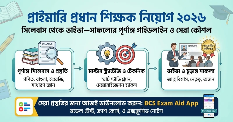 প্রাইমারি প্রধান শিক্ষক নিয়োগ ২০২৬: সিলেবাস থেকে ভাইভা-সাফল্যের পূর্ণাঙ্গ রোডম্যাপ ও মাস্টার স্ট্র্যাটেজি
